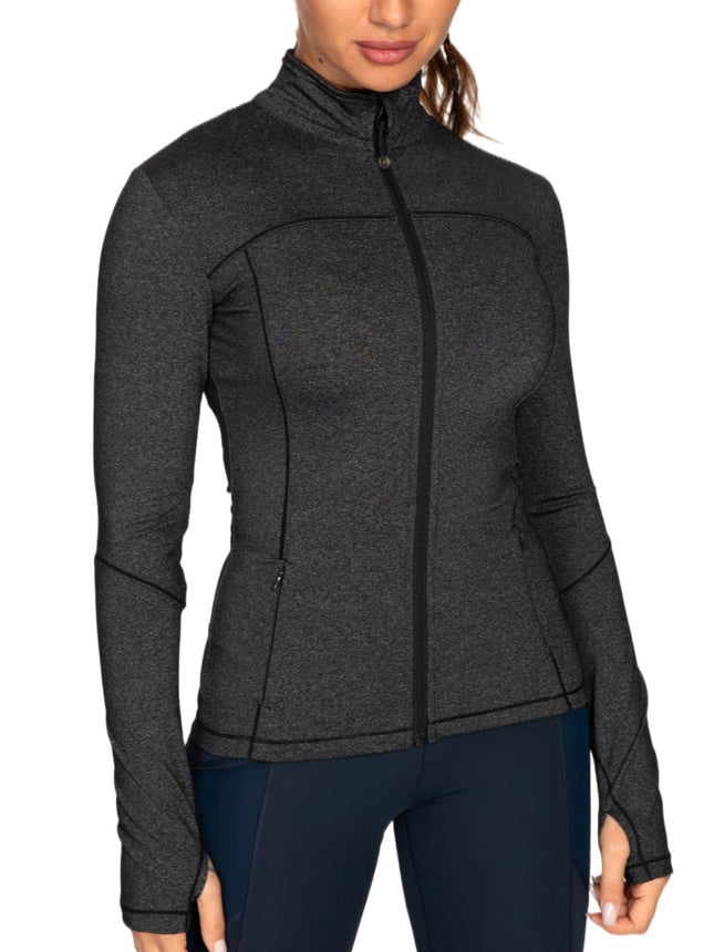 GYM RAINBOW Workout Jackets for Women, Full Zip Sl
