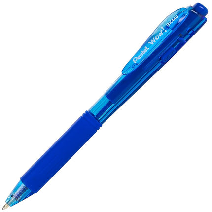 Pentel BK440 Retractable Ballpoint Pen and Ergonomic Triangular Grip Zone Pack of 12 Blue