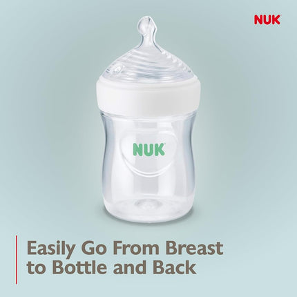 NUK Simply Natural Baby Bottle with SafeTemp, 5 oz, 4 Pack