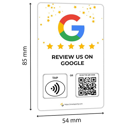 NFC Business Review Cards 5 Pack – Contactless Smart Tap & QR Code – Compatible with Google Review System – Reusable Feedback Tool for Shops, Restaurants, Local Business – Works with All Phones