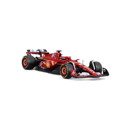 Bburago - F1 Ferrari SF-24#16 Leclerc with Helmet and Display Case, 1:43 Scale Diecast Model, Imola 2024 Livery, Replica of the Single-Seater, Officially Licensed by Ferrari, Recommended Age 14+