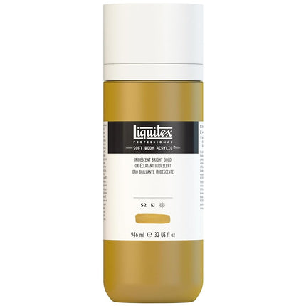 Pintura Acrílica Profesional Liquitex Soft Body Botella de 946 ml, Oro Brillante Iridiscente