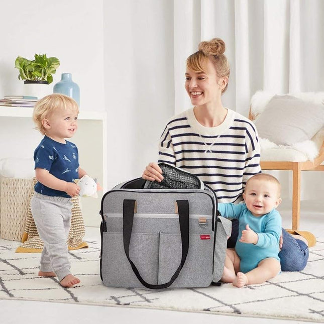 Skip Hop Duo Signature Weekender Changing Bag, Grey Melange