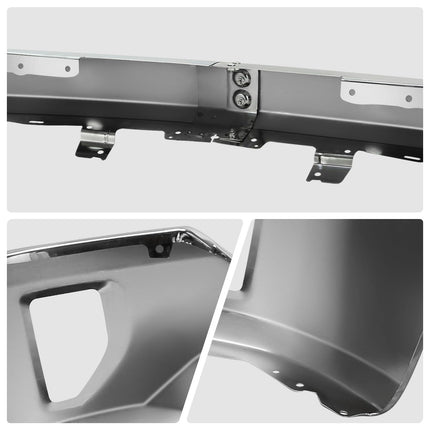DNA MOTORING BUMP-F-CS16-FB-03-CH Parachoques delantero con orificios para luces antiniebla compatible con Chevy Silverado 1500 2016-2018/Silverado 1500 LD 2019, cromado