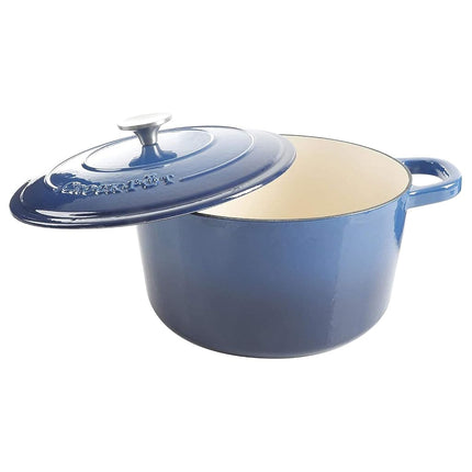 Cocotte hollandaise ronde en fonte émaillée Crock-Pot Artisan, 6,6 litres, bleu saphir