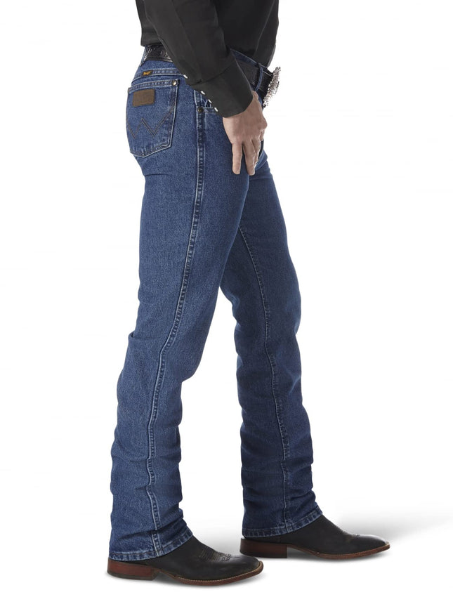 Wrangler Men's Premium Performance Cowboy Cut Slim Fit Jean, Dark Stone, 40W x 32L