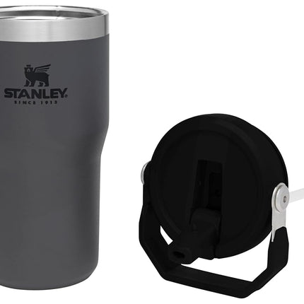 Stanley Classic IceFlow Stainless Steel Tumbler with Straw, Vacuum Insulated Water Bottle for Home, Office or Car, Reusable Cup with Straw Leakproof Flip, Charcoal, 1 ea (10-09994-002)