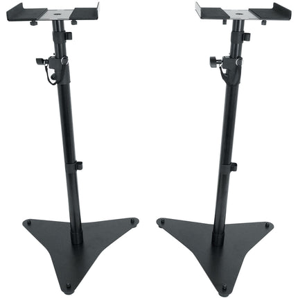 Soportes para altavoces de monitor de estudio tipo estantería Rockville RVSM5 (par) con altura ajustable, color negro