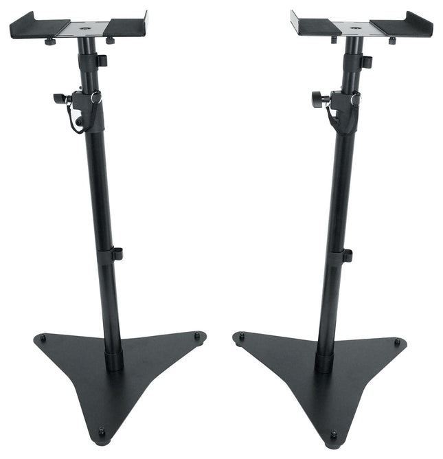 Soportes para altavoces de monitor de estudio tipo estantería Rockville RVSM5 (par) con altura ajustable, color negro