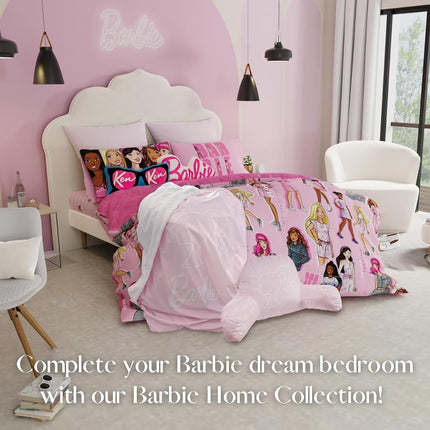 Franco Movie Luxe Peluche Supersuave Blandito de 17 Pulgadas Almohada Decorativa Barbie, Ken