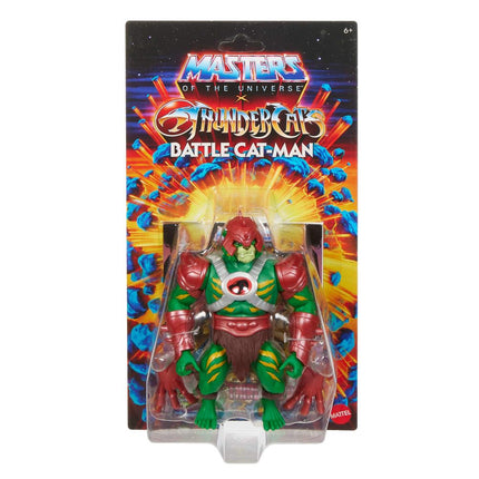 Masters of the Universe Origins & Thundercats Action Figure, Battle Cat Man Toy, 1980s Brand Crossover, 5.5-inch Posable with Battle Claws, Mini Comic