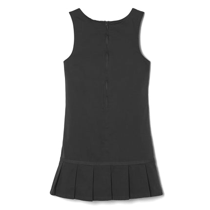 Vestido sin mangas plisado con lazo de French Toast para niña, Negro, 12