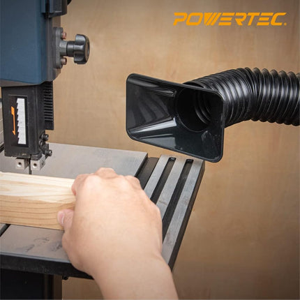 POWERTEC 70208W 2-1/2" x 36'' Flexible and Sculptable Dust Collection Hose Kit, PP Dust Collector Hose Kit for Fume Extractor, Band Saw, Router Table, Drill Press & Benchtop Woodworking Tools