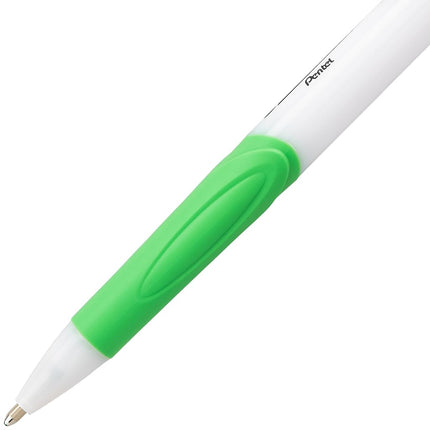 Pentel GlideWrite Ballpoint Pen with TechniFlo Ink, (1.0mm) Medium Line, Lime Green Ink, Box of 12 Pens (BX910-K)