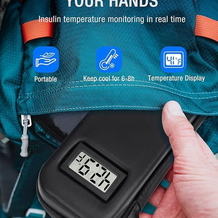 LengKe Insulin Cooler Travel Case for Ozempic Pens – Glp1 Travel Case TSA Approved with 2 TSA-Approved Ice Packs, Long-Lasting Cooling for Wegovy Pens, Ideal for Travel and Daily Use.