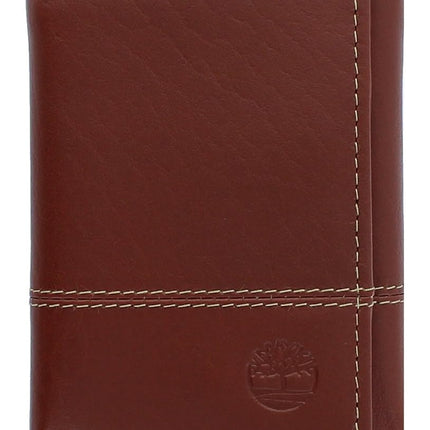 Timberland Men's Leather RFID Blocking Trifold Wallet Travel Accessory-Tri-Fold, Cognac, One Size