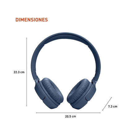 JBL Tune 520BT Wireless Headband, Frequency Response 20-20000Hz, Bluetooth 5.3, Blue
