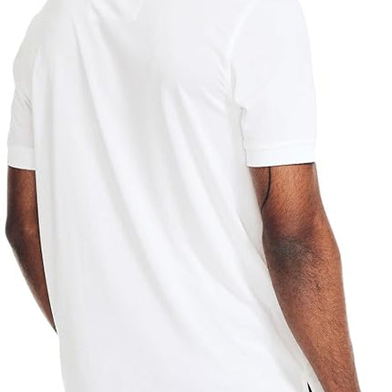 Nautica Men's Classic Short Sleeve Solid Performance Deck Polo Shirt, Navtech Performance White., Medium
