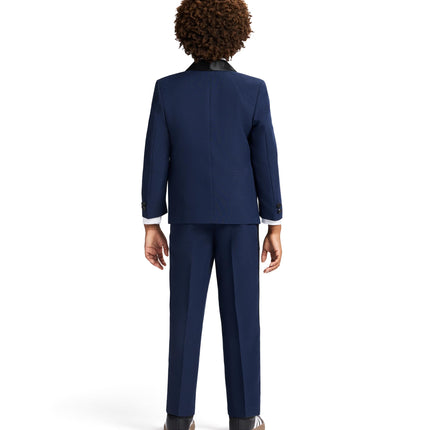 Nautica Boys' 4-Piece Tuxedo Set with Dress Shirt, Bow Tie, Jacket, and Pants, Blue Tuxedo, 4