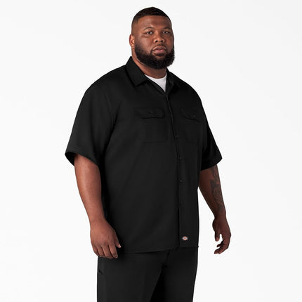 Dickies Men's Short-Sleeve Work Shirt, Black, Large