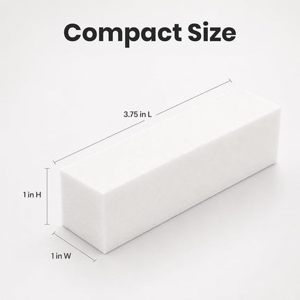 ForPro Professional Collection Buffing Block, Super White, 180/240 Grit, Four-Sided Manicure and Pedicure Nail Buffer, 3.75" L x 1" W x 1" H, 20-Count