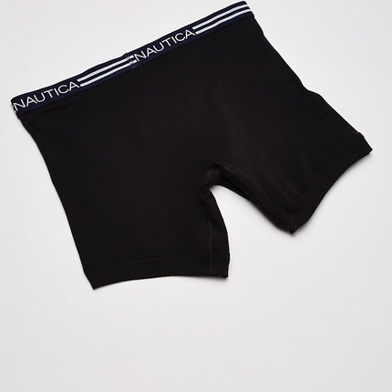 Nautica Men's Classic Cotton Boxer Brief Multipack, Black-5 Pack, Large (Pack of 5)
