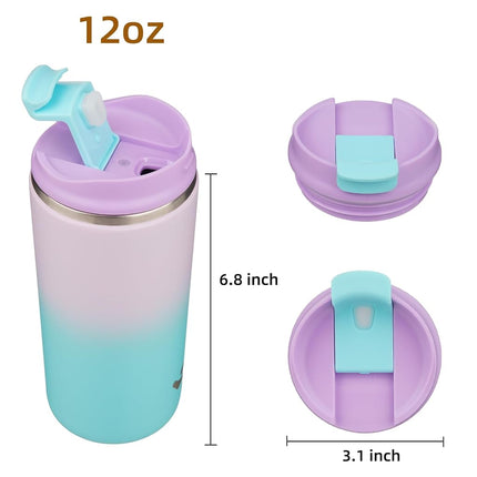Konokyo Tumbler with Lid, 12 oz Travel Coffee Mug Double Wall Vacuum Stainless Steel Thermal Metal Cup Insulated Water Bottle,Lavender Green