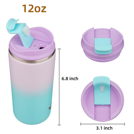 Konokyo Tumbler with Lid, 12 oz Travel Coffee Mug Double Wall Vacuum Stainless Steel Thermal Metal Cup Insulated Water Bottle,Lavender Green