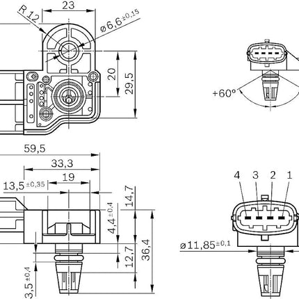 Bosch 0281006076 Pressure Sensor