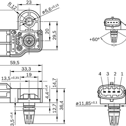 Bosch 0281006076 Pressure Sensor