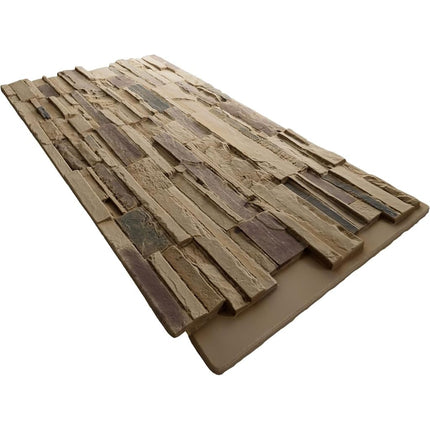 EverStone Cascade Faux Stone Panel, 48 5/8"W x 24 3/4"H x 1 1/4"D, Adobe Color
