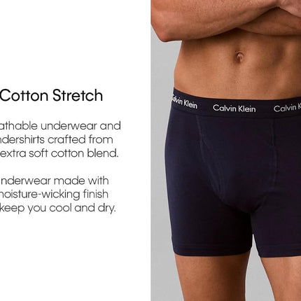 Calvin Klein Men's Hip Briefs Pack of 3 Trunks, 1 X Black, 1 X Blue Shadow, 1 X Cobalt Water, M