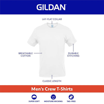 Gildan Men's Crew T-Shirts, Multipack, Style G1100 Undershirt, Black/Sport Grey/Charcoal (5-Pack), S (Pack of 5)