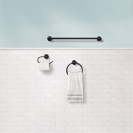 Moen DN8486BL Preston Towel Ring, Matte Black