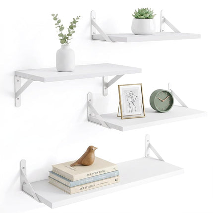 YGEOMER 4 Different Sizes Floating Shelves for Wal