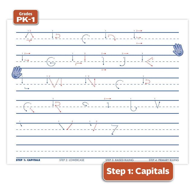 Mead See and Feel Learn to Letter avec lignes directrices, 40 feuilles par carnet, 1 paquet, 25,4 x 20,3 cm, blanc