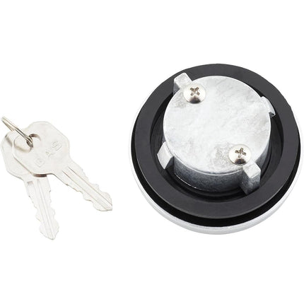 United Pacific S1301 Chrome Vented Locking Gas Cap With Two Keys For Various 1947-71 Chevy & Ford Vehicles