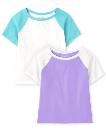 The Children's Place Girls Colorblock Raglan Top, 