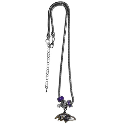 Siskiyou Sports NFL Baltimore Ravens Euro Bead Necklace, 18-Inch