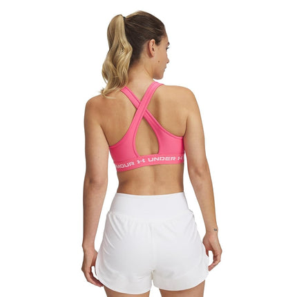 Under Armour Womens Crossback Mid-Support Bra Pink XS