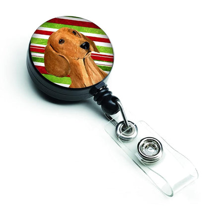 Caroline's Treasures Dachshund Candy Cane Holiday Christmas Retractable Badge Reel, Multicolor (SS4556BR)
