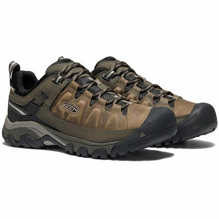 KEEN Men's Targhee 3 Leather Waterproof Hiking Shoe, Bungee Cord/Black, 15 M US