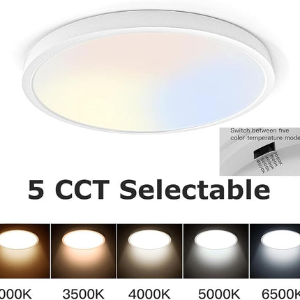 TALOYA White Flush Mount Ceiling Light 20Watt Ø30cm,Round LED Light Fitting for Bedroom Kitchen Hallway Foyer,3 Color Temperatures in One (Warm/Neutral/Daylight White), 120W Equivalent