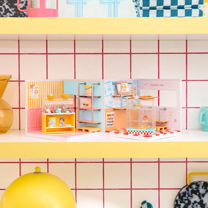 MGA's Miniverse Make It Mini Spaces Ice Cream Shop, Building Set, Customize, DIY Crafts, Rooms, Hobby, Collectors, Display, Gifts, 8+