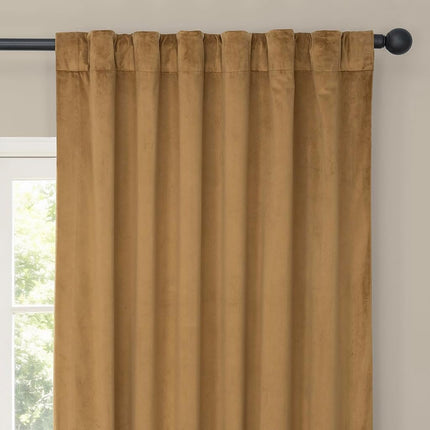 HPD Half Price Drapes Rideaux en velours Heritage Plush 96 pouces de long Rideaux occultants pour chambre et salon 50 po L x 96 po L, (1 panneau), Spiced Rum