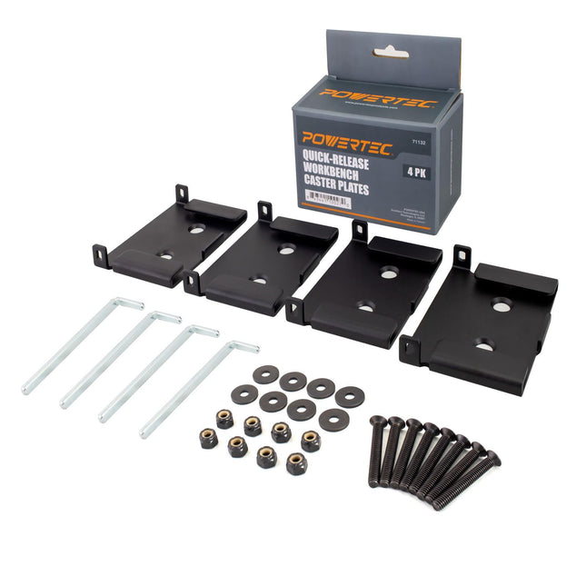 POWERTEC 71132 Quick-Release Workbench Caster Plat