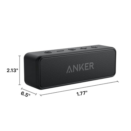 soundcore Anker 2 Portable Bluetooth Speaker, 12W Stereo, Black