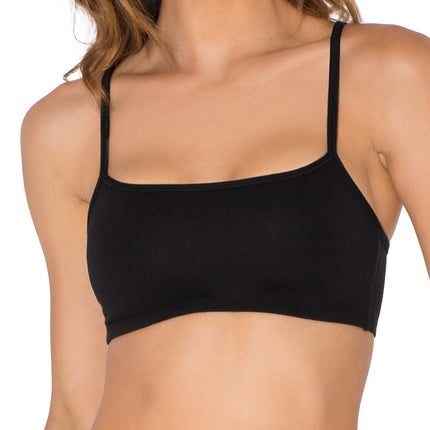 Fruit of the Loom Women's Spaghetti Strap Cotton Sports Bra, Blushing Rose/White/White/Black 4-Pack, 34 (Pack of 4)