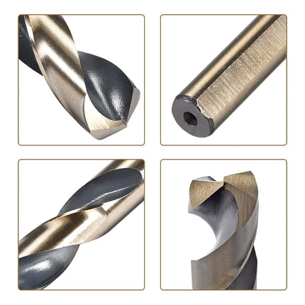 uxcell Reduced Shank Twist Drill Bits 15mm Black Nitride & Gold Titanium Coated High Speed Steel 4341 with 10mm Shank for Stainless Steel Alloy Metal Plastic Wood