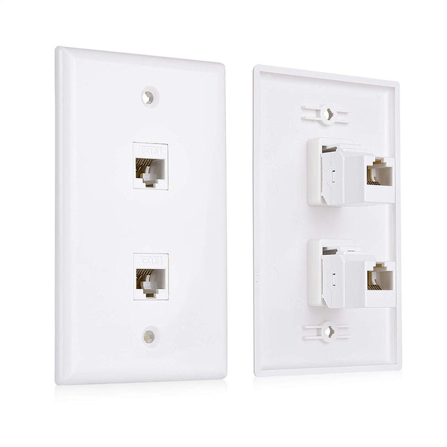 Cable Matters 2-Pack 2-Port Keystone Jack Wall Pla